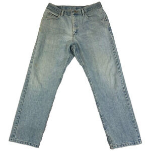 Wrangler Jeans Mens 34x30 Straight Leg Denim Light Wash Vintage Cowboy Western